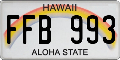 HI license plate FFB993