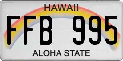 HI license plate FFB995