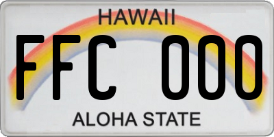HI license plate FFC000