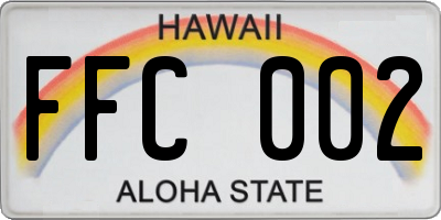 HI license plate FFC002