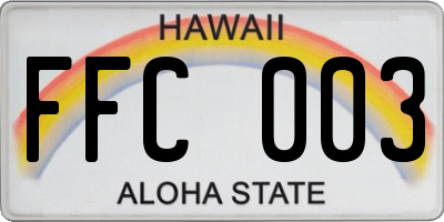 HI license plate FFC003