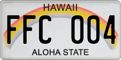 HI license plate FFC004