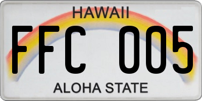 HI license plate FFC005