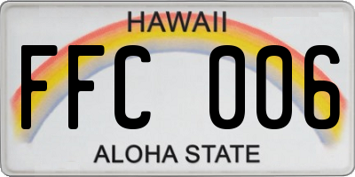 HI license plate FFC006