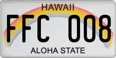 HI license plate FFC008