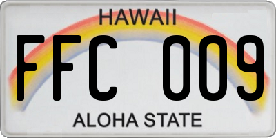 HI license plate FFC009