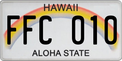 HI license plate FFC010