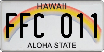 HI license plate FFC011