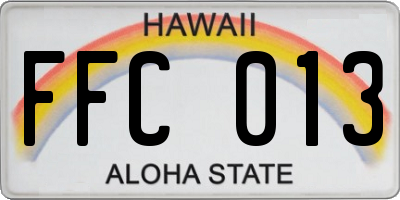 HI license plate FFC013