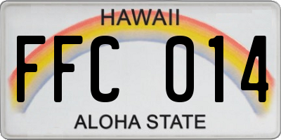 HI license plate FFC014