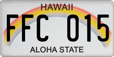 HI license plate FFC015