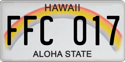 HI license plate FFC017