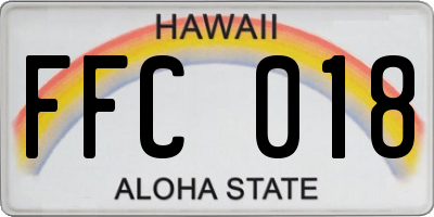 HI license plate FFC018