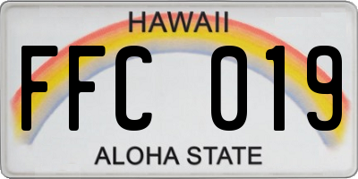 HI license plate FFC019