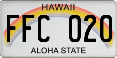 HI license plate FFC020