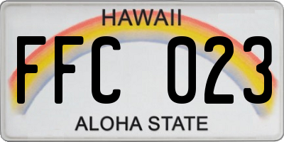 HI license plate FFC023
