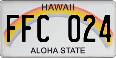 HI license plate FFC024
