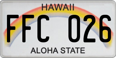HI license plate FFC026