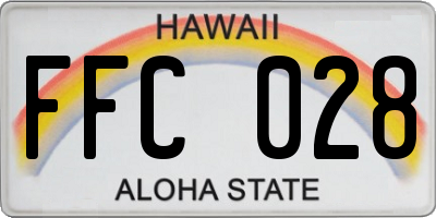 HI license plate FFC028