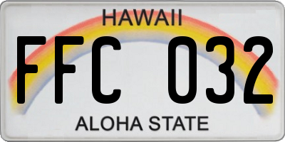 HI license plate FFC032