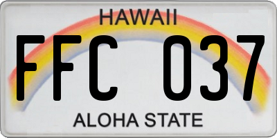 HI license plate FFC037