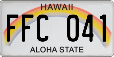 HI license plate FFC041
