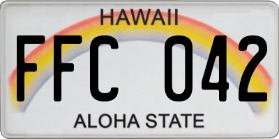 HI license plate FFC042