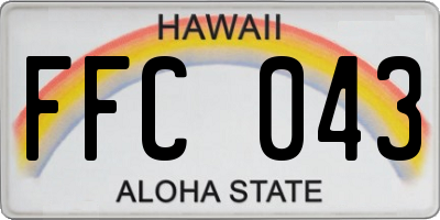 HI license plate FFC043