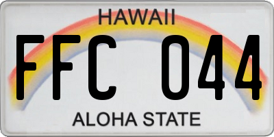 HI license plate FFC044