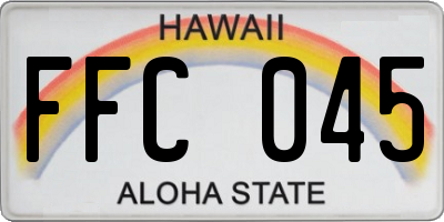 HI license plate FFC045