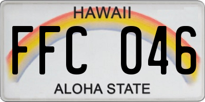 HI license plate FFC046