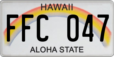 HI license plate FFC047