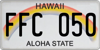 HI license plate FFC050
