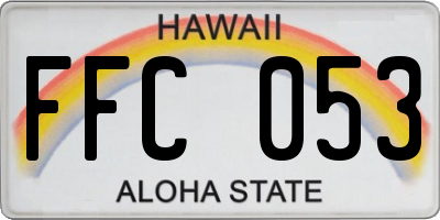 HI license plate FFC053