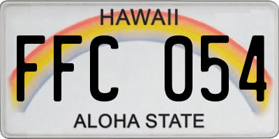 HI license plate FFC054
