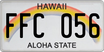 HI license plate FFC056