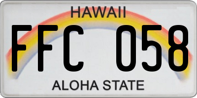 HI license plate FFC058