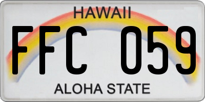 HI license plate FFC059
