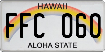 HI license plate FFC060