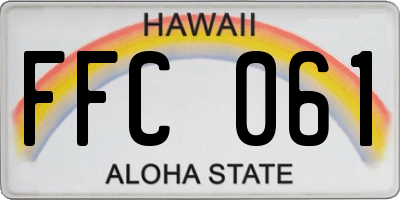 HI license plate FFC061