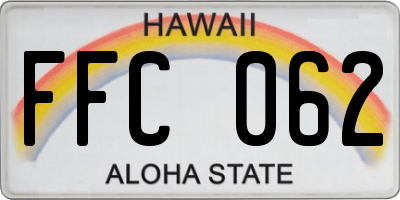 HI license plate FFC062