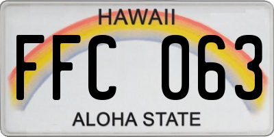 HI license plate FFC063