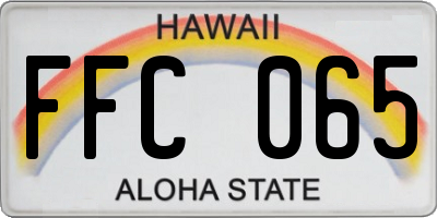HI license plate FFC065