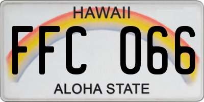 HI license plate FFC066