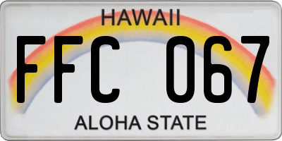 HI license plate FFC067