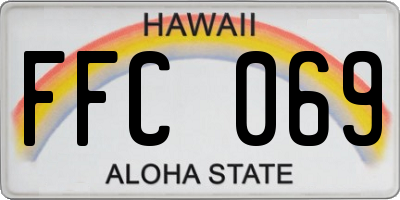 HI license plate FFC069