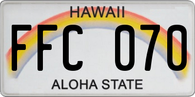 HI license plate FFC070