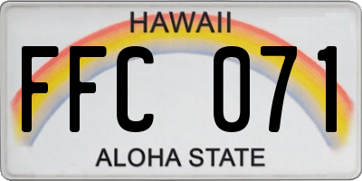 HI license plate FFC071