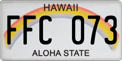 HI license plate FFC073