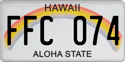HI license plate FFC074